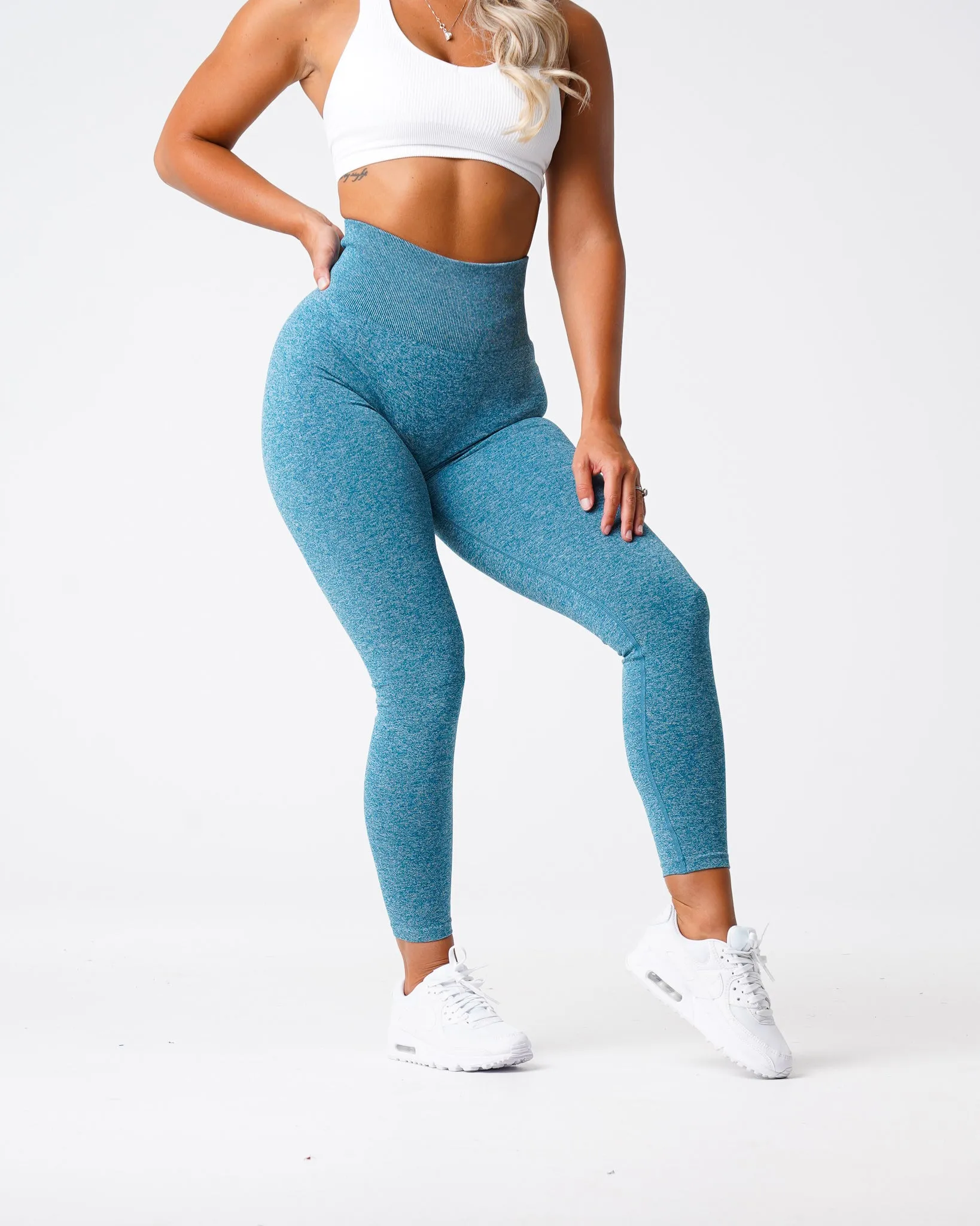 Teal Scrunch Seamless Leggings sold by NVGTN product image thumbnail 4
