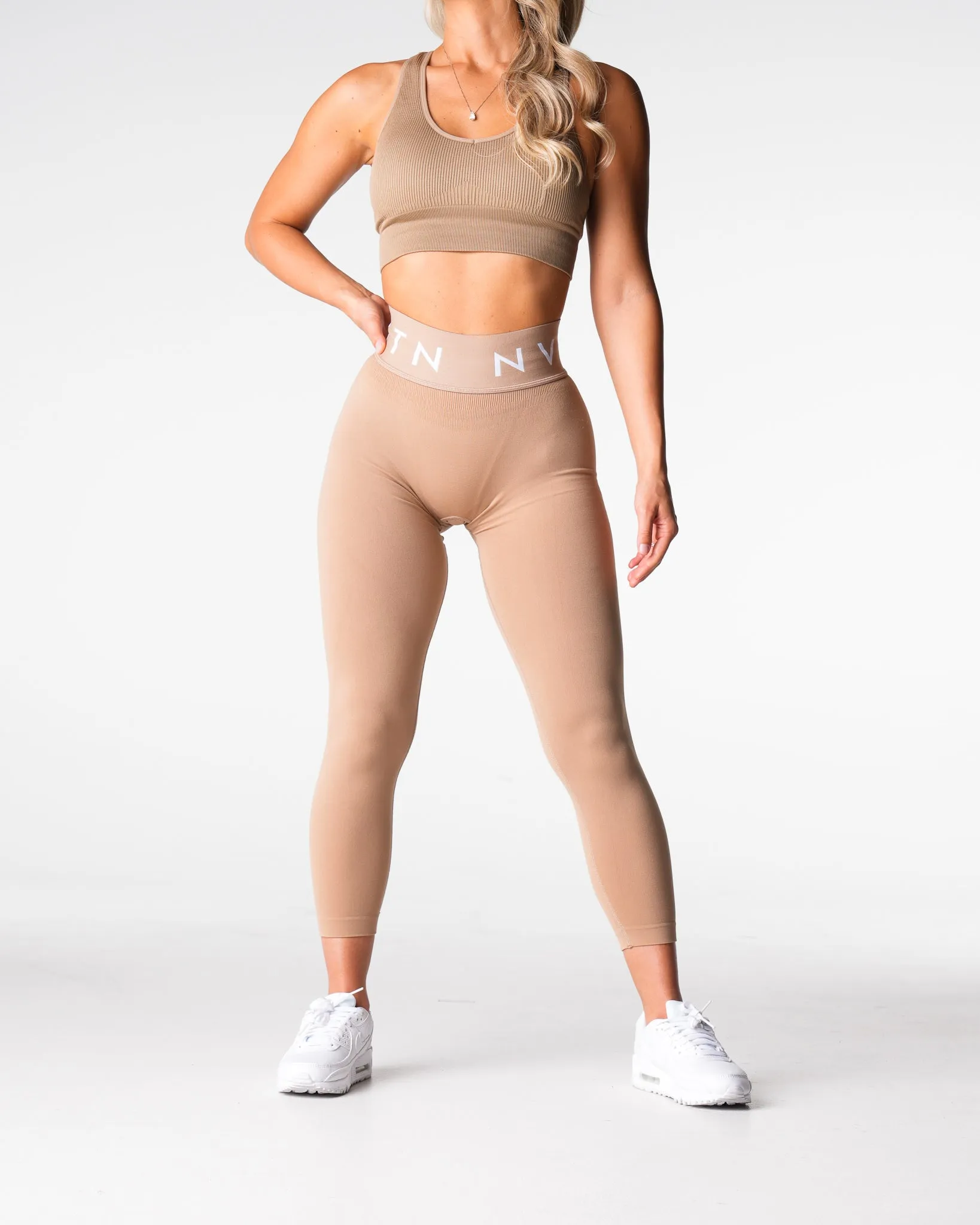 Beige Sport Seamless Leggings sold by NVGTN product image thumbnail 4