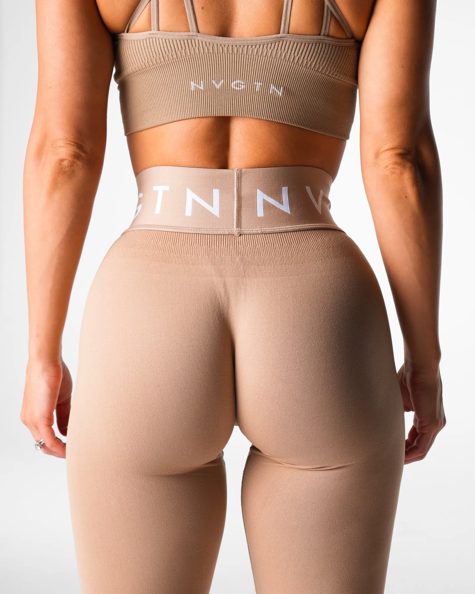Beige Sport Seamless Leggings sold by NVGTN product image thumbnail 2