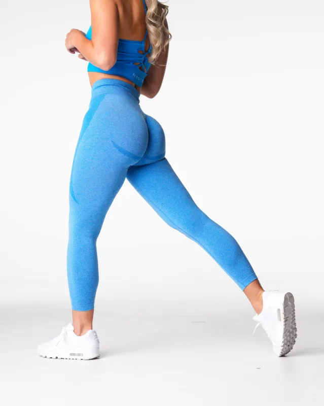 Ocean Blue Mid Rise Contour Seamless Leggings sold by NVGTN
