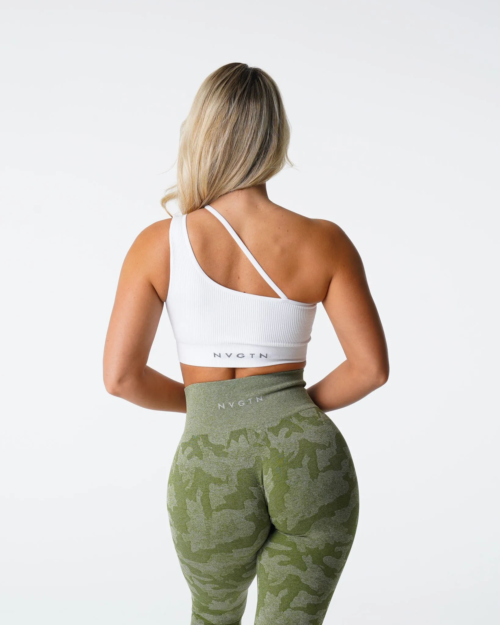 White Streamline Seamless Bra sold by NVGTN