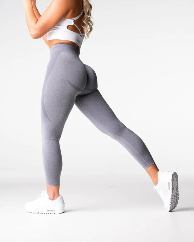 Grey Mid Rise Contour Seamless Leggings sold by NVGTN