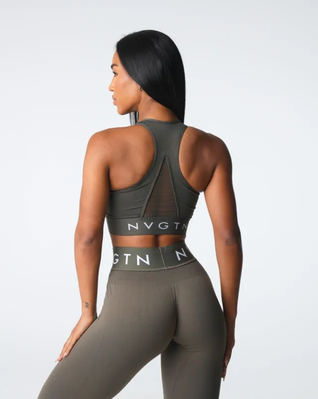 Olive Legacy Sport Seamless Bra sold by NVGTN