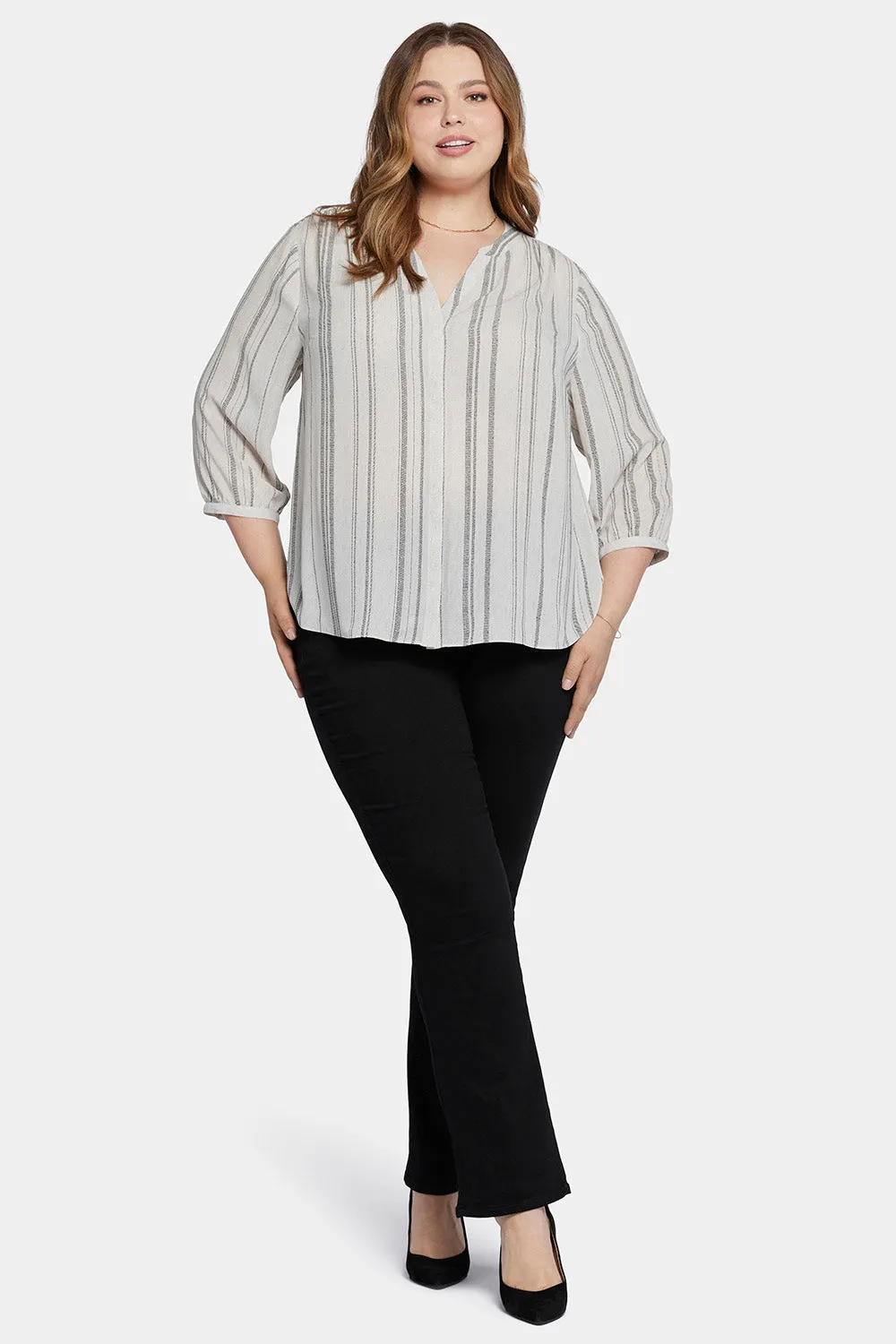 Pintuck Blouse In Plus Size - Sasha Stripe sold by NYDJ product image thumbnail 5