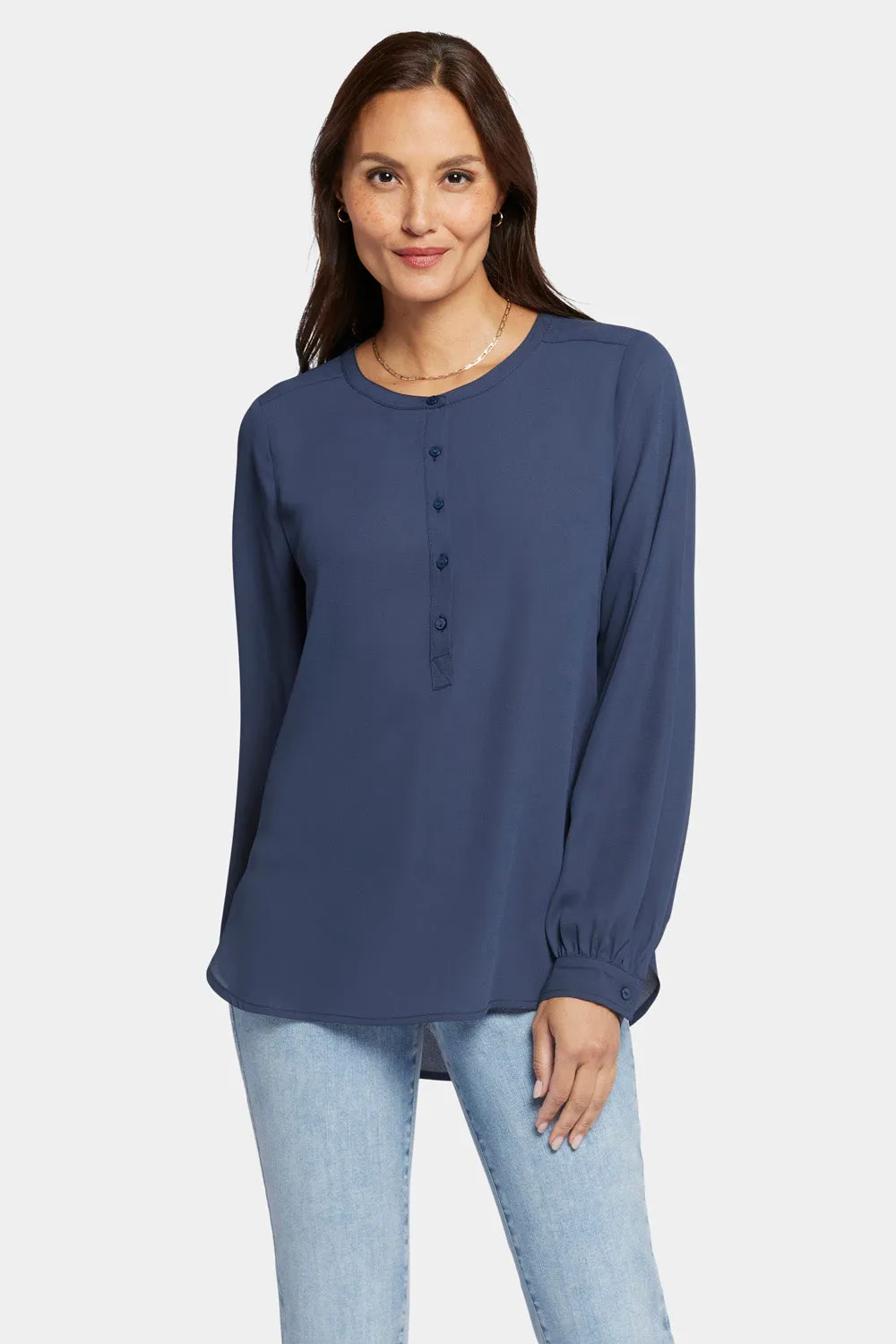 Simone Blouse - Oxford Navy sold by NYDJ product image thumbnail 4