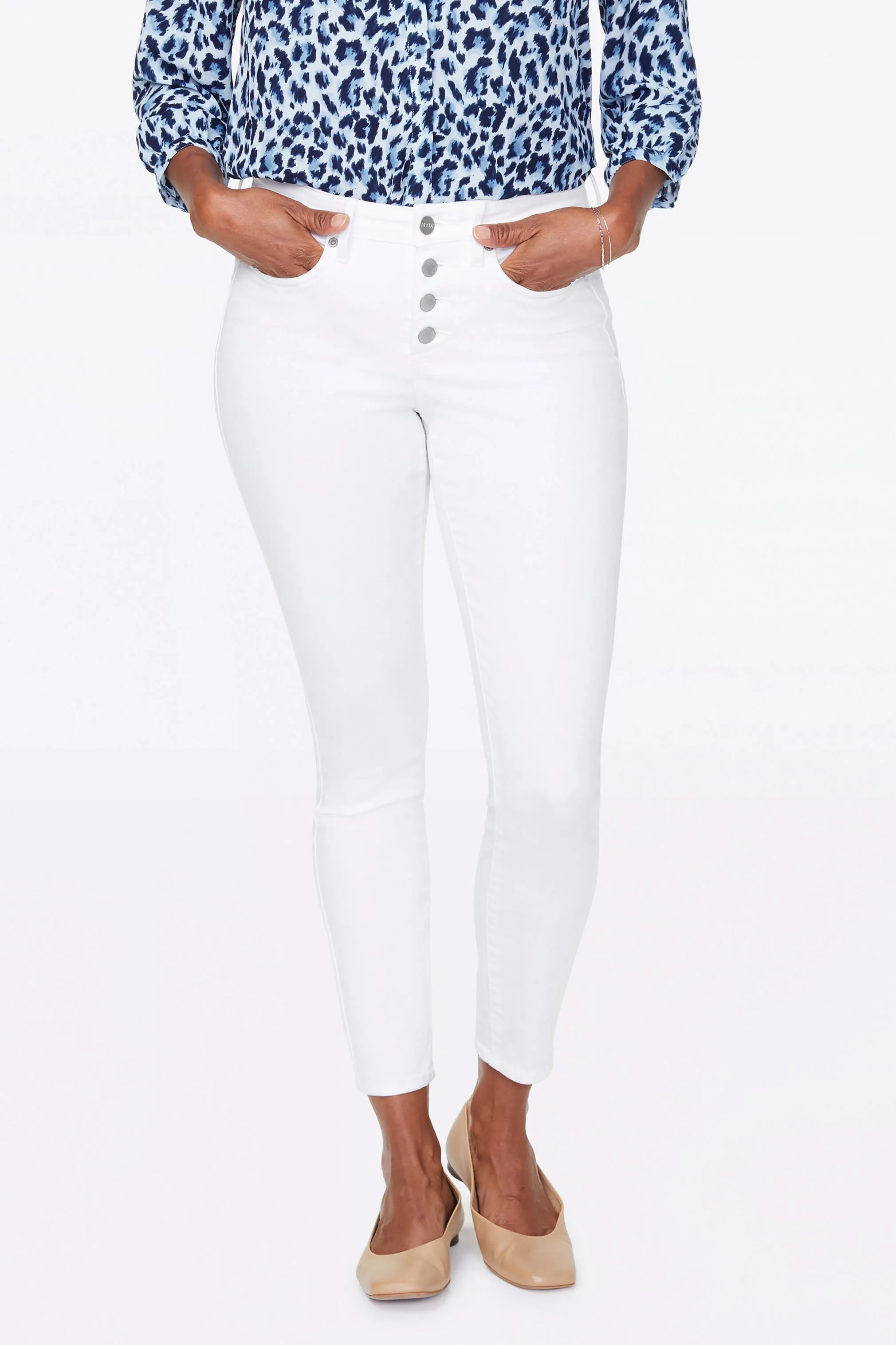 Ami Skinny Ankle Jeans - Optic White sold by NYDJ
