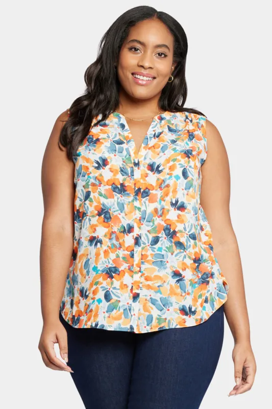 Sleeveless Pintuck Blouse In Plus Size - Cottage Pond sold by NYDJ