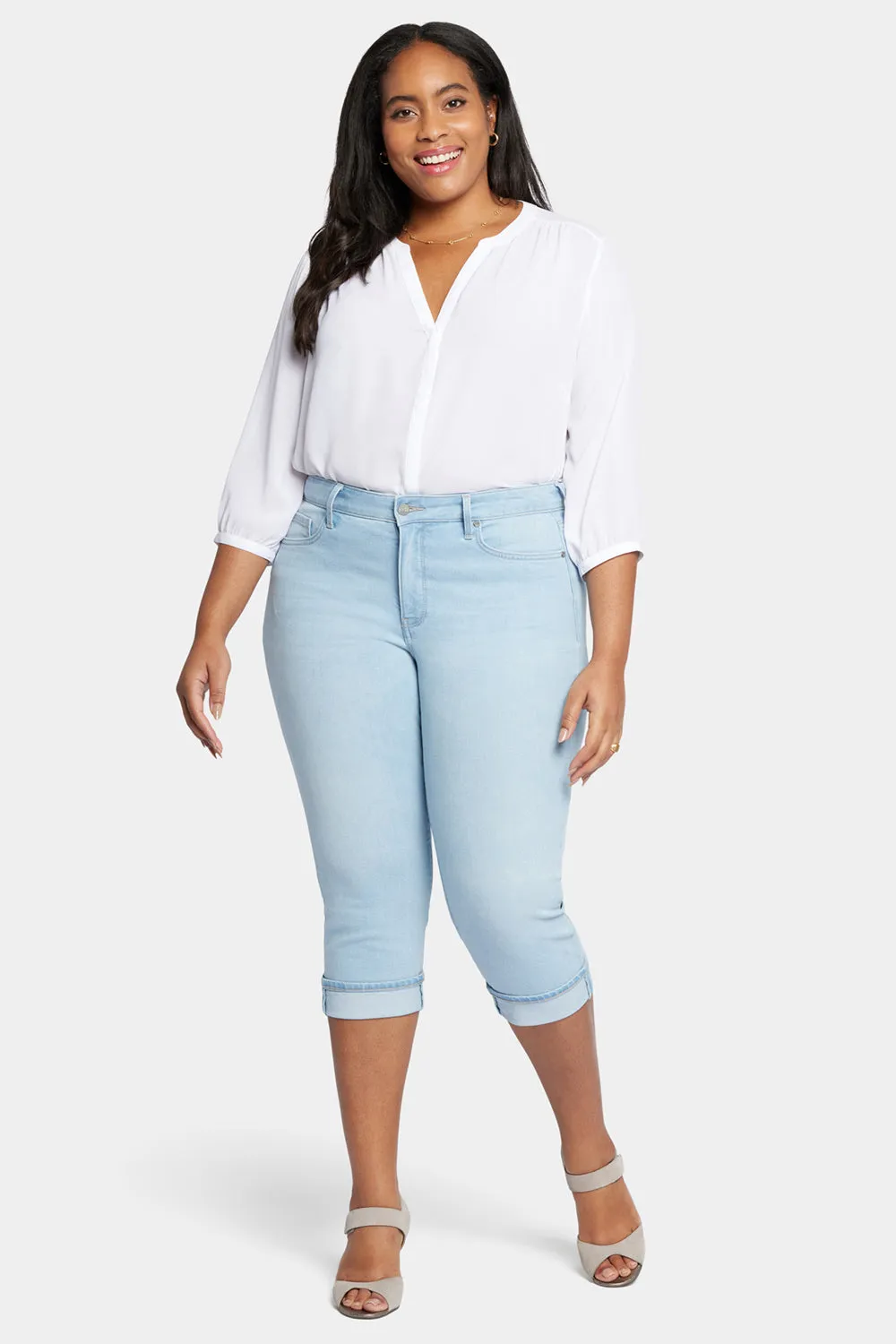 Marilyn Straight Crop Jeans In Plus Size - Brightside sold by NYDJ
