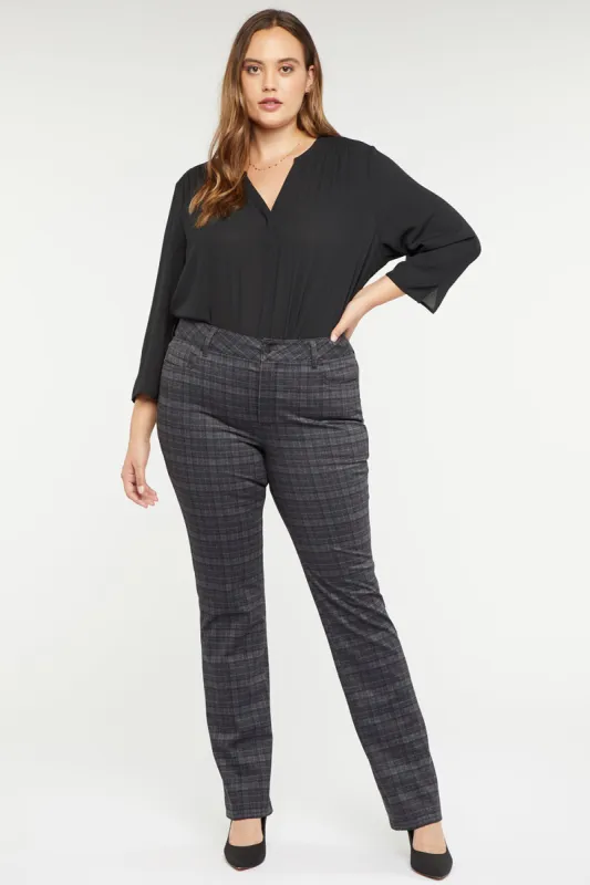 Marilyn Straight Pants In Plus Size - Hudson Plaid sold by NYDJ