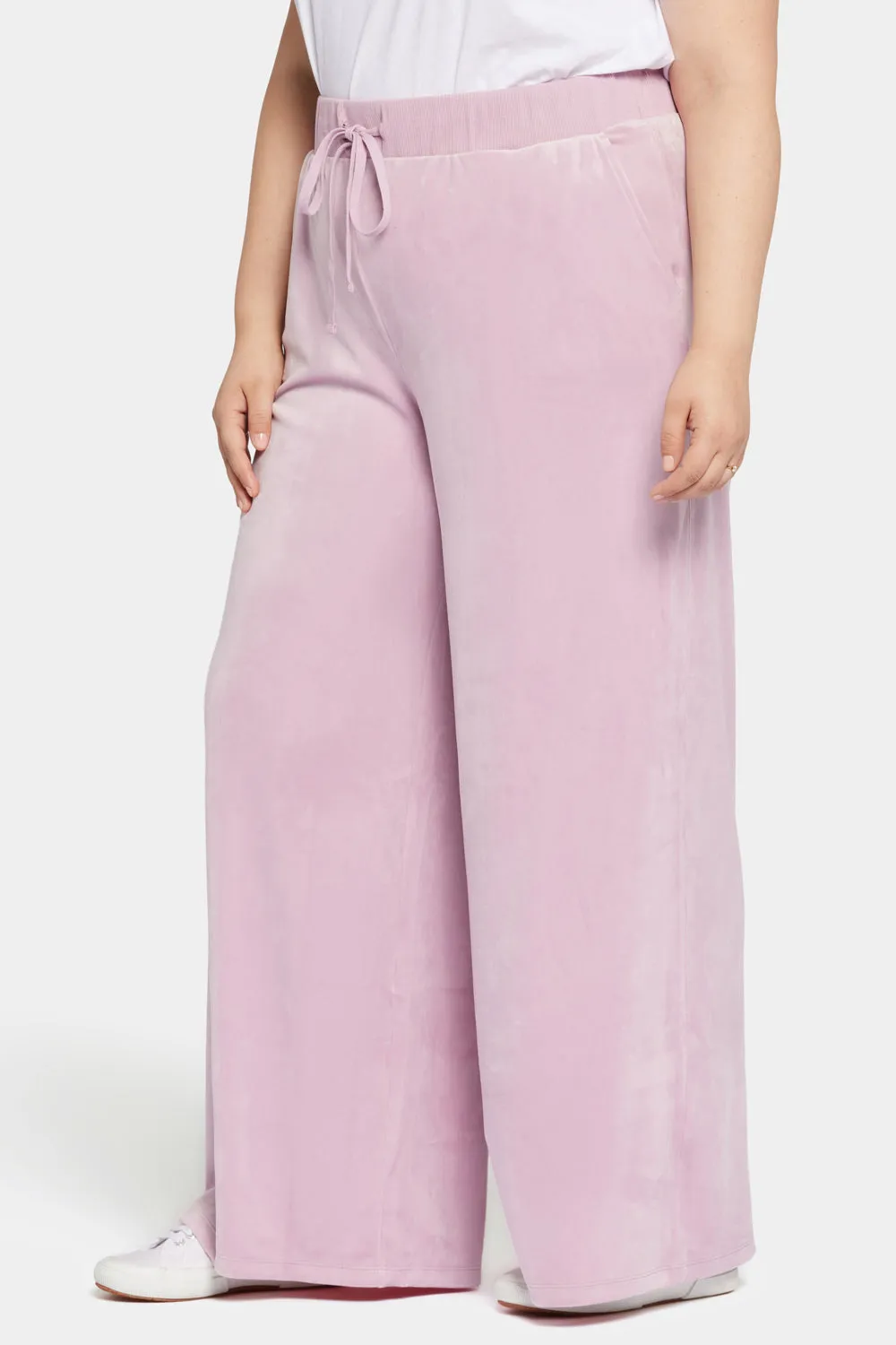 Velour Drawstring Wide Leg Pants In Plus Size - Dawn Pink sold by NYDJ product image thumbnail 3