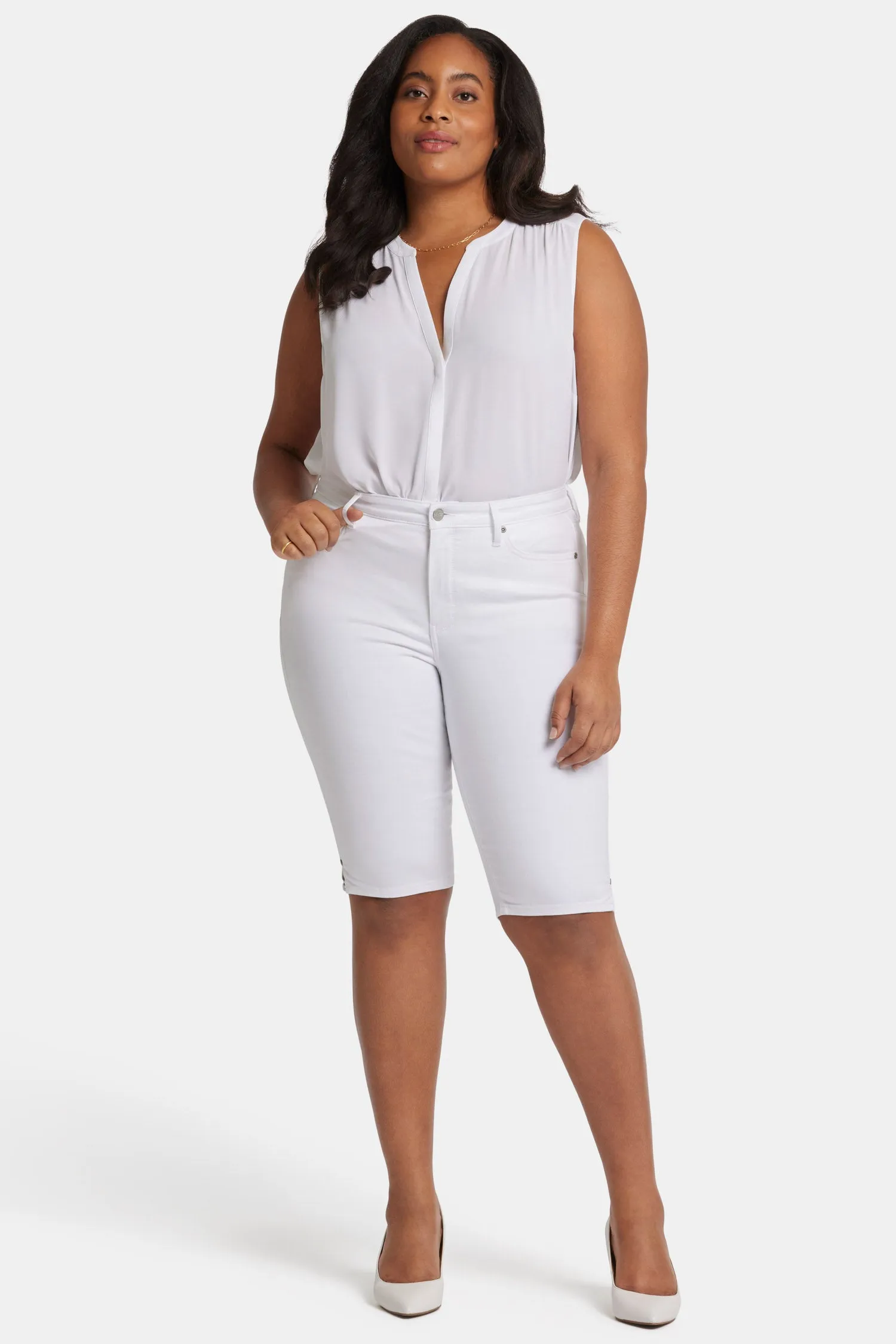 Sophie Bike Capri Jeans In Plus Size - Optic White sold by NYDJ product image thumbnail 4