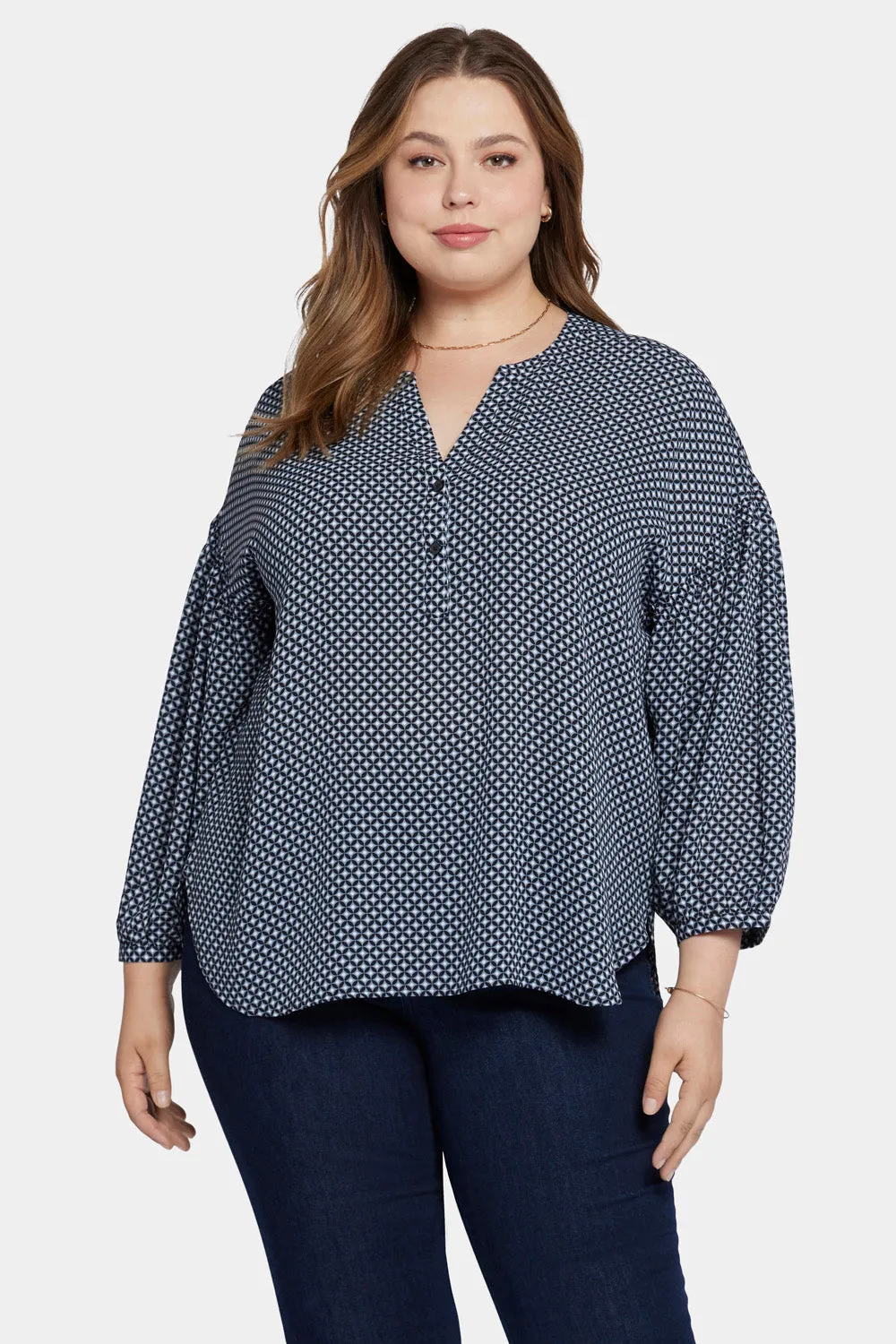 Paulina Peasant Blouse In Plus Size - Diamond Peak sold by NYDJ product image thumbnail 4
