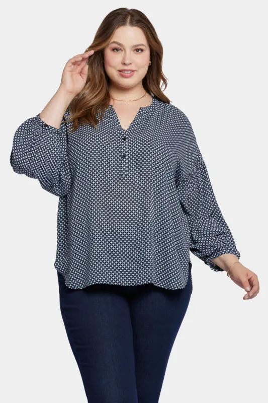 Paulina Peasant Blouse In Plus Size - Diamond Peak sold by NYDJ