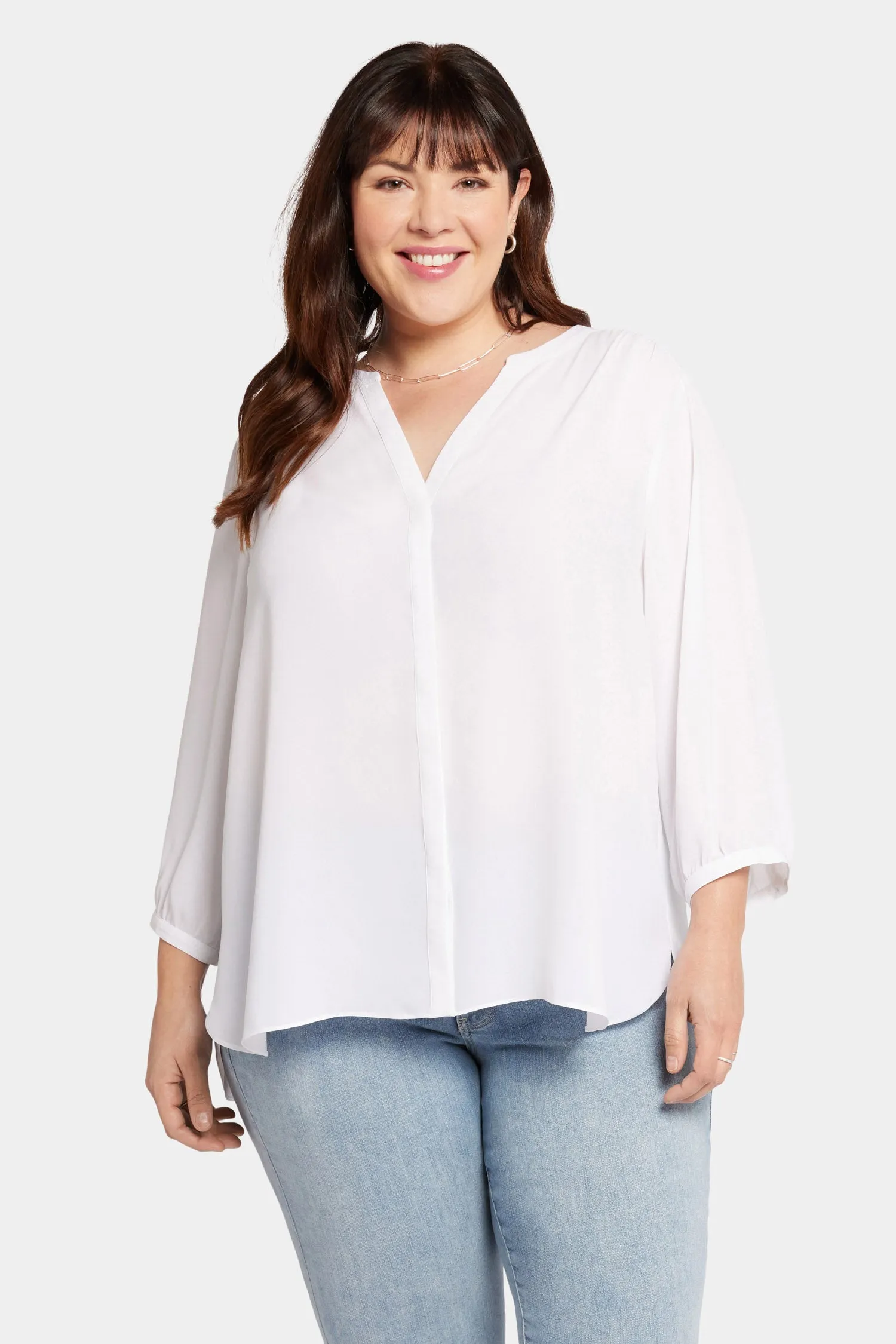 Pintuck Blouse In Plus Size - Optic White sold by NYDJ product image thumbnail 4