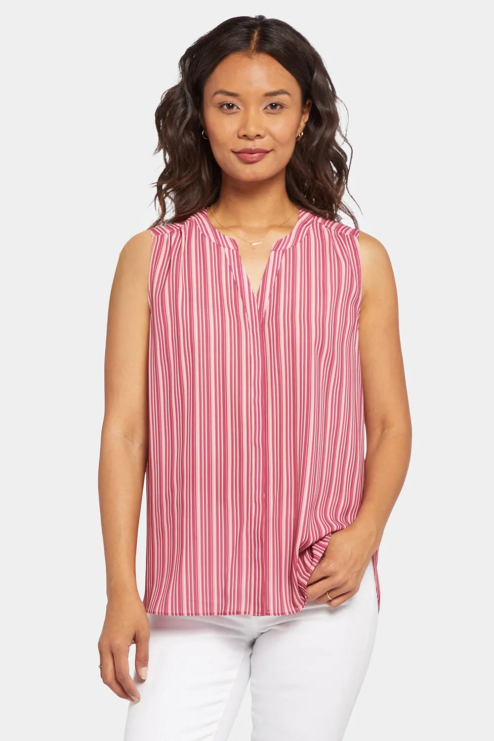 Sleeveless Pintuck Blouse - Cielo Stripe sold by NYDJ product image thumbnail 4