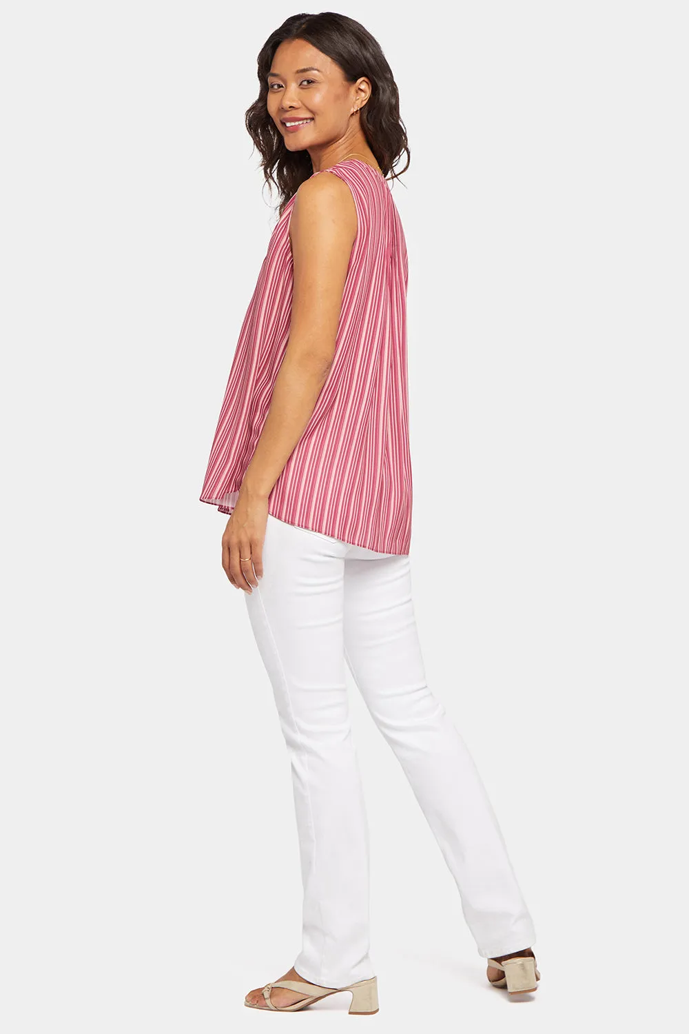 Sleeveless Pintuck Blouse - Cielo Stripe sold by NYDJ product image thumbnail 5