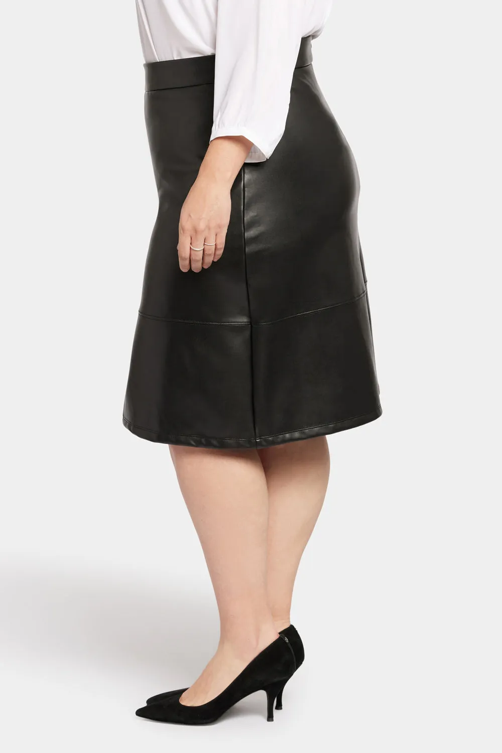 Faux Leather A-Line Skirt In Plus Size - Black sold by NYDJ product image thumbnail 3