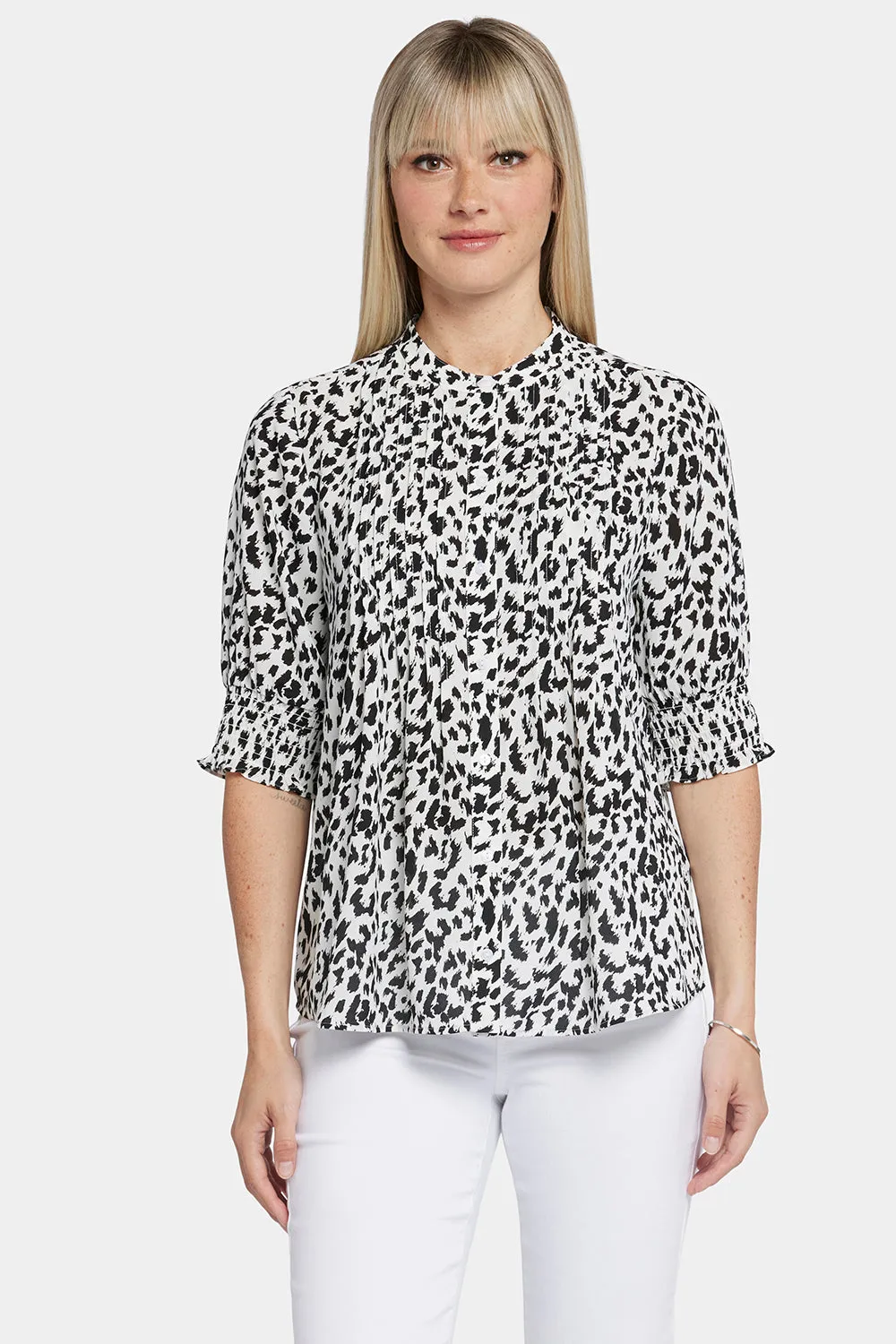Pleated Short Sleeved Blouse - Gato sold by NYDJ product image thumbnail 4