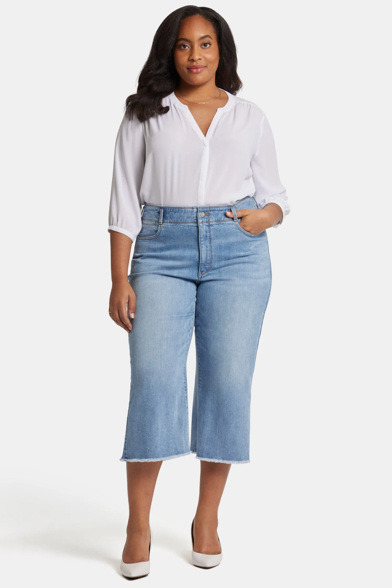 Brigitte Wide Leg Capri Jeans In Plus Size - Corfu sold by NYDJ