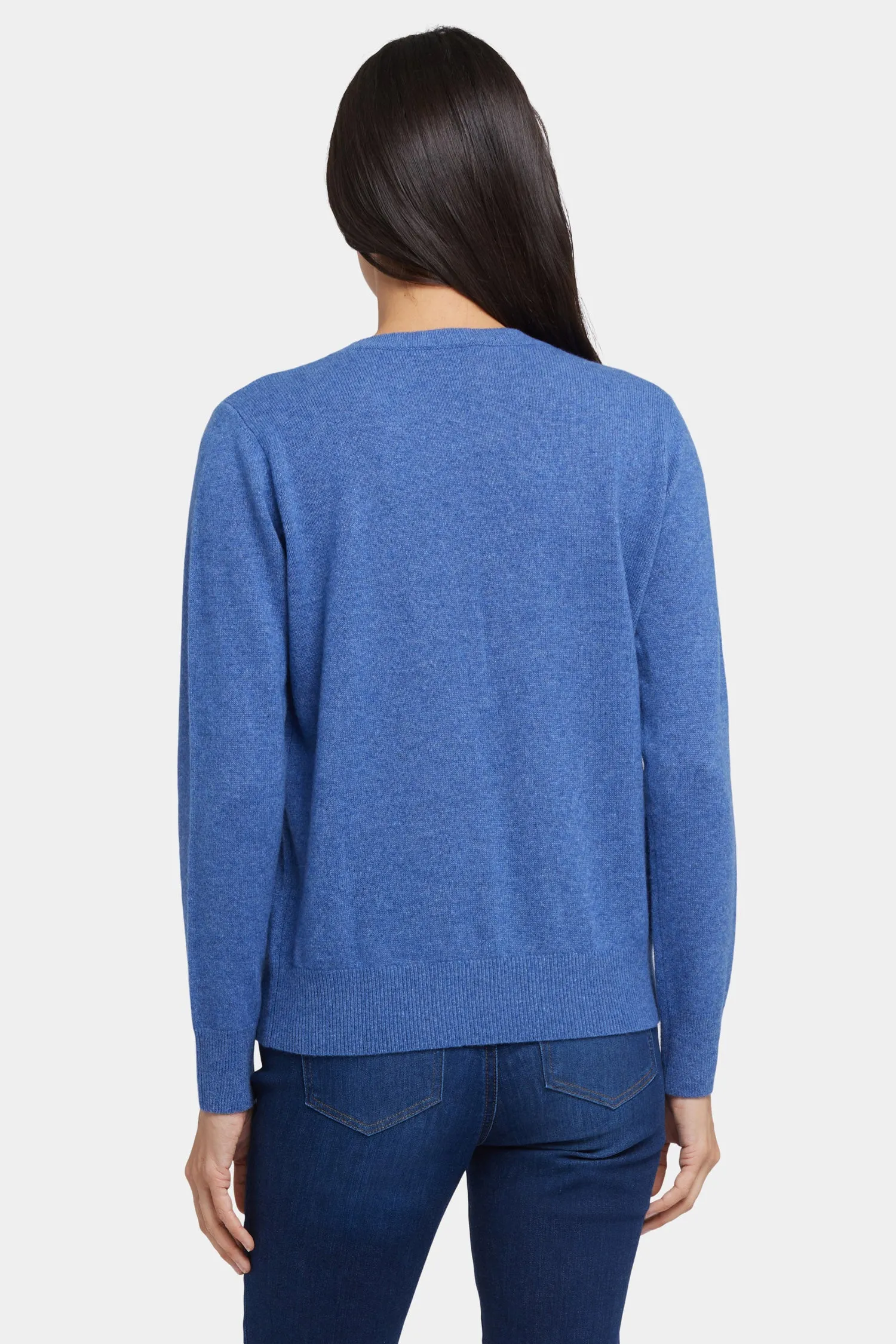 Cashmere Essential Crewneck Sweater - Heather Blue sold by NYDJ product image thumbnail 2
