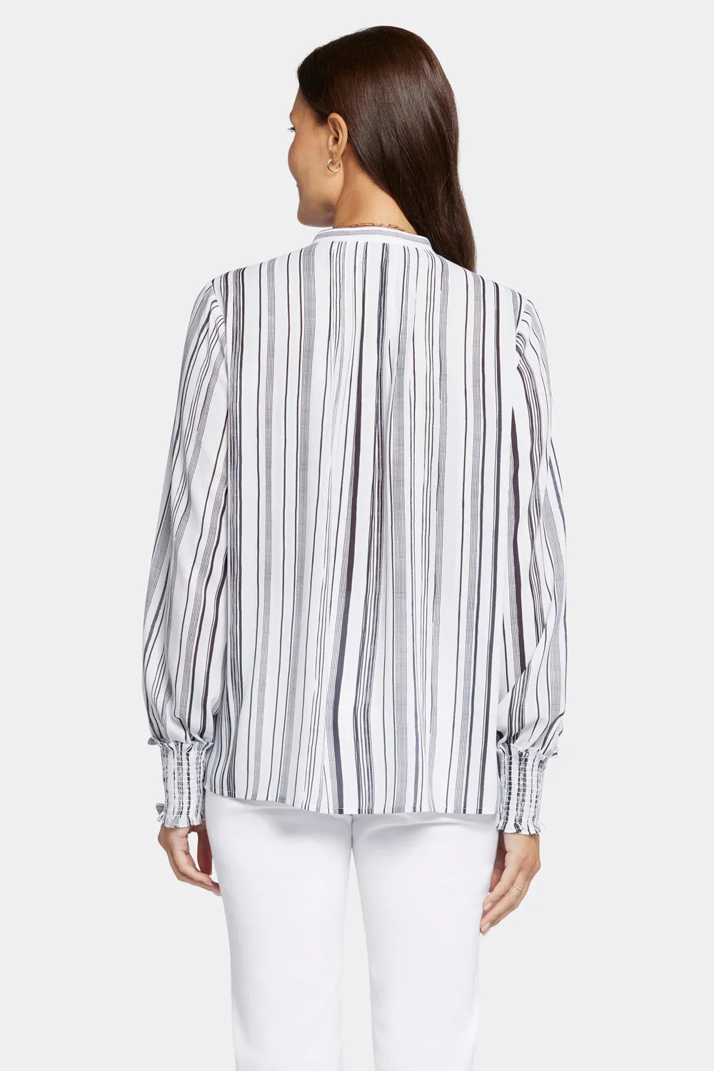 Pleated Peasant Blouse - Asteria Stripe sold by NYDJ product image thumbnail 2