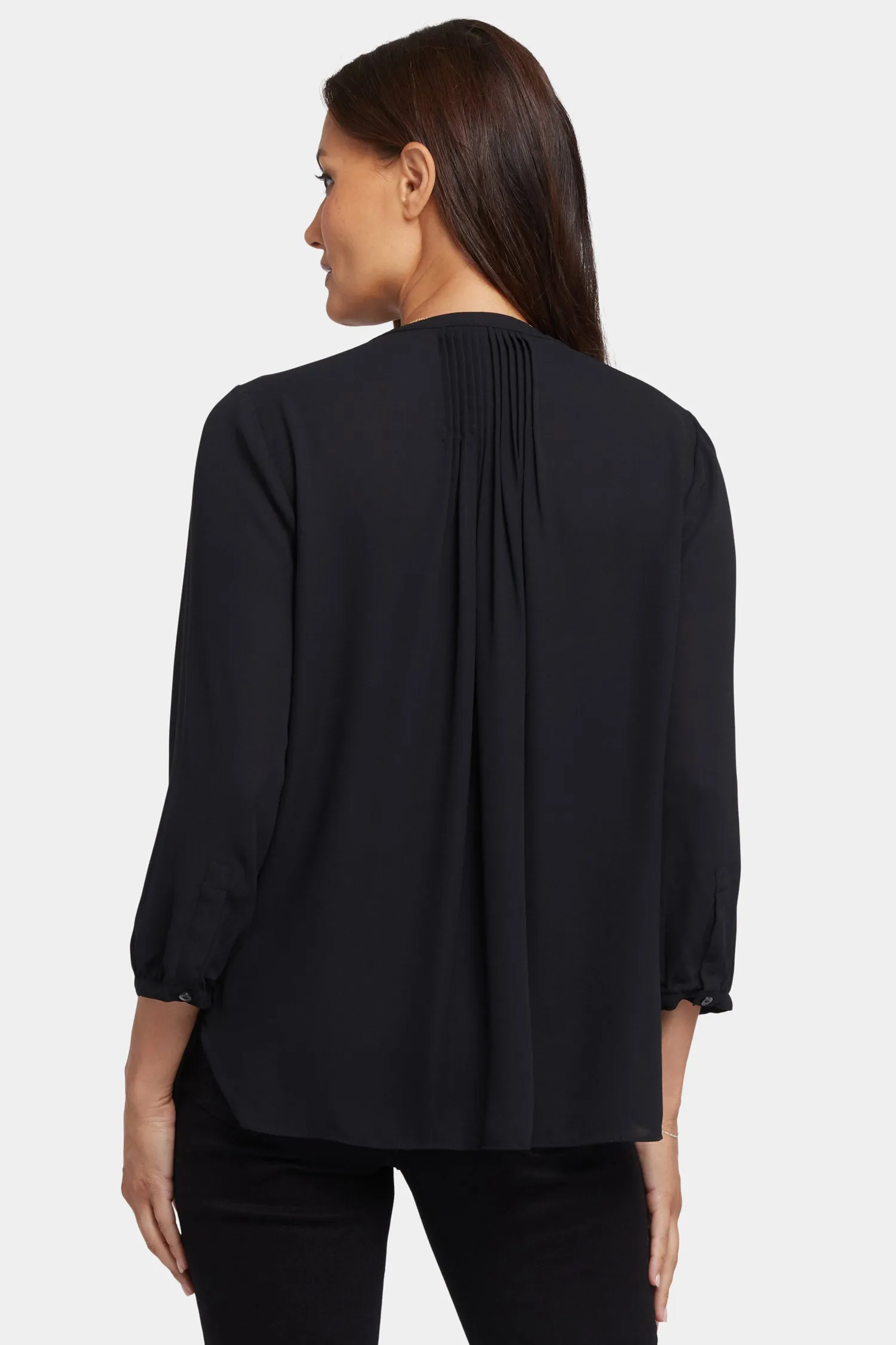 Pintuck Blouse In Petite - Black sold by NYDJ product image thumbnail 2