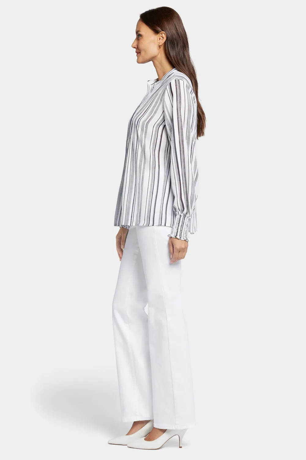 Pleated Peasant Blouse - Asteria Stripe sold by NYDJ product image thumbnail 3