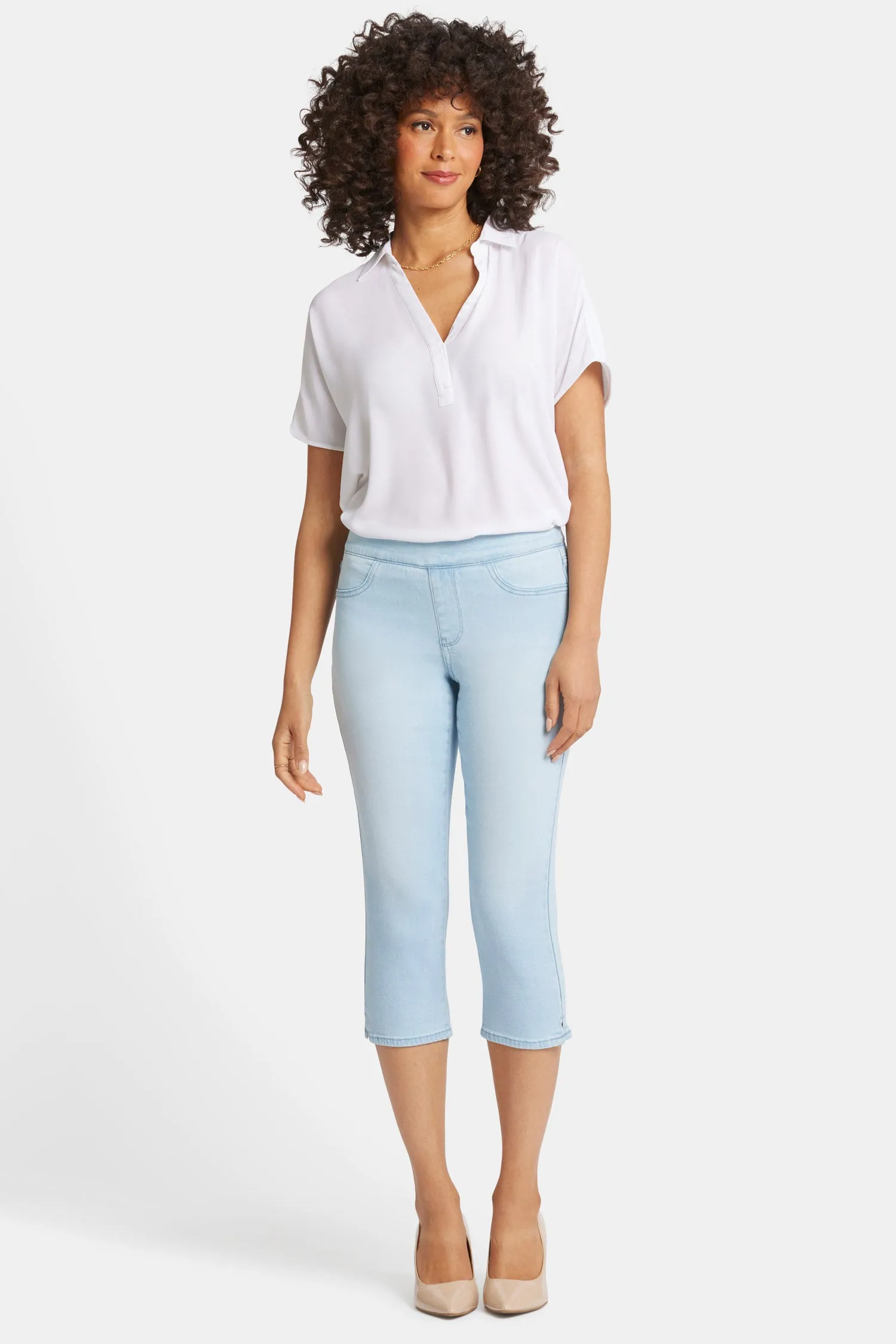 Dakota Crop Pull-On Jeans In Petite - Oceanfront sold by NYDJ