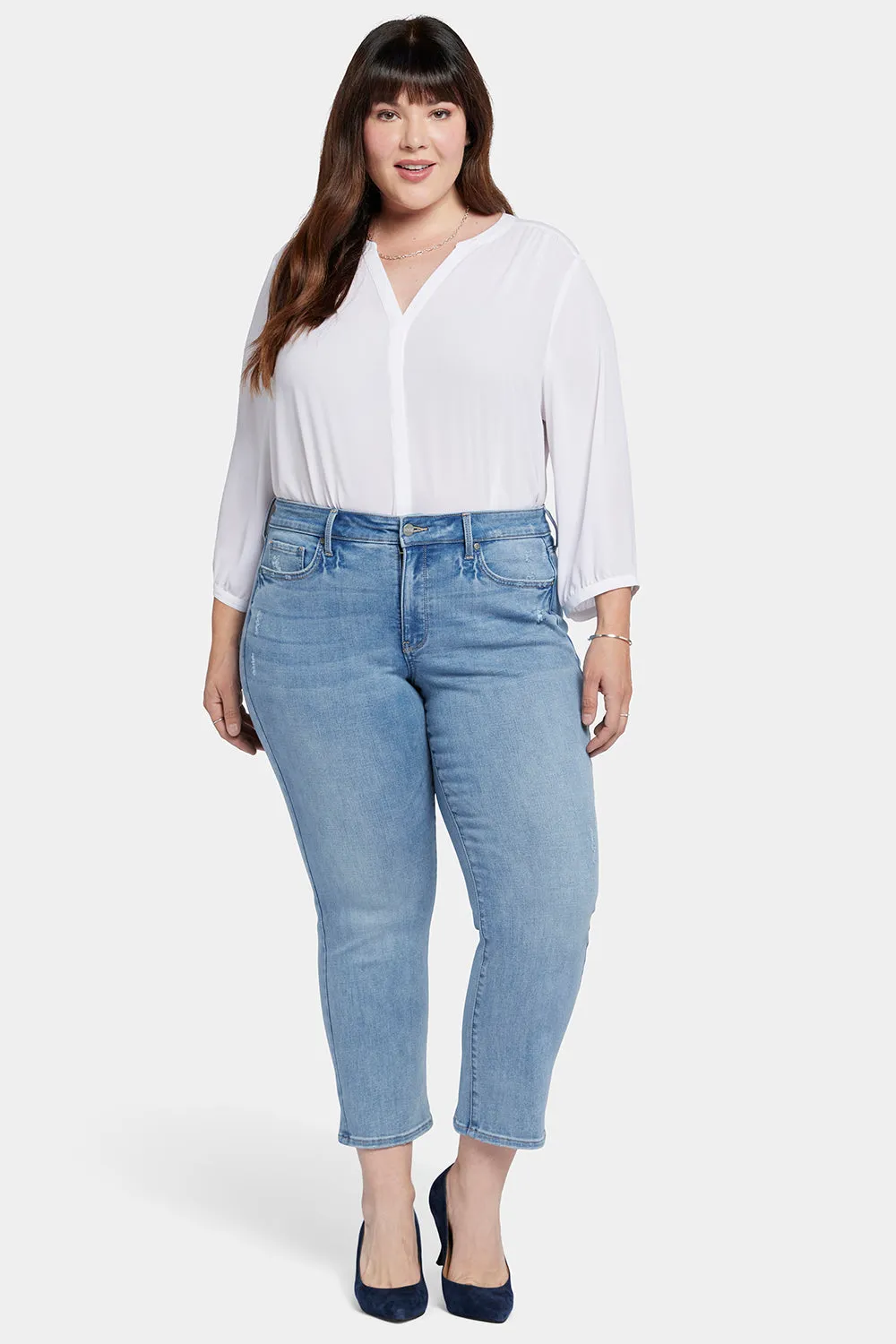 Marilyn Straight Ankle Jeans In Plus Size - Lakefront sold by NYDJ