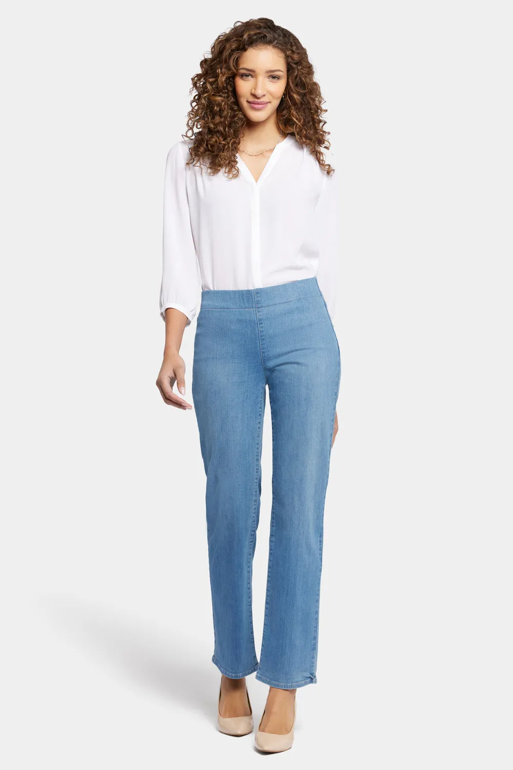 Bailey Relaxed Straight Pull-On Jeans - Nottinghill sold by NYDJ