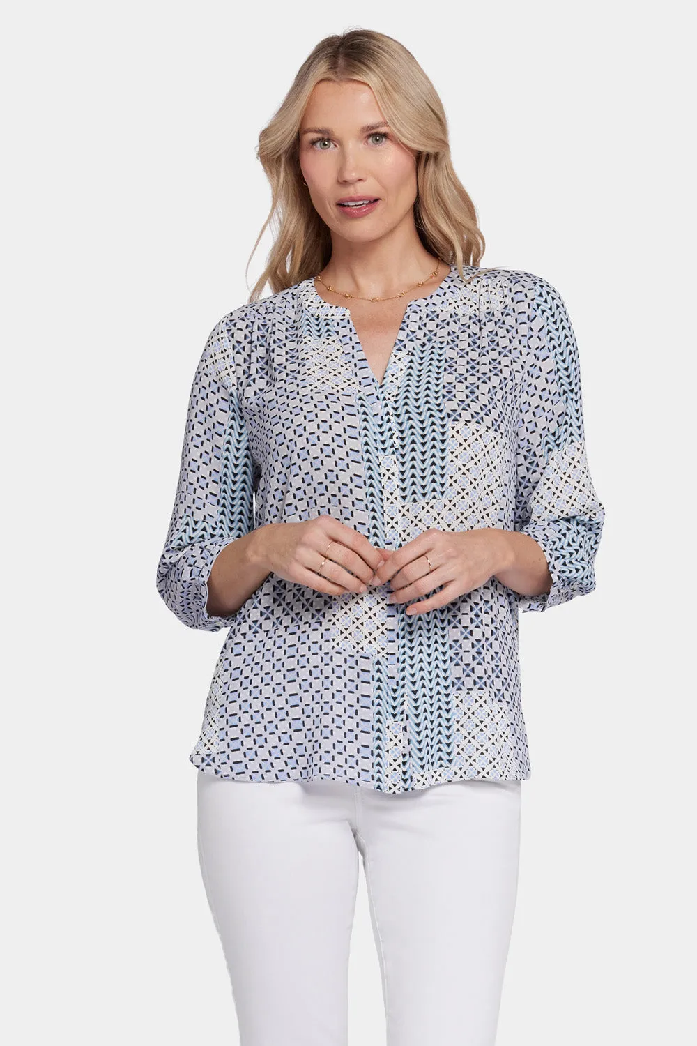 Pintuck Blouse - Giona Geo sold by NYDJ product image thumbnail 4