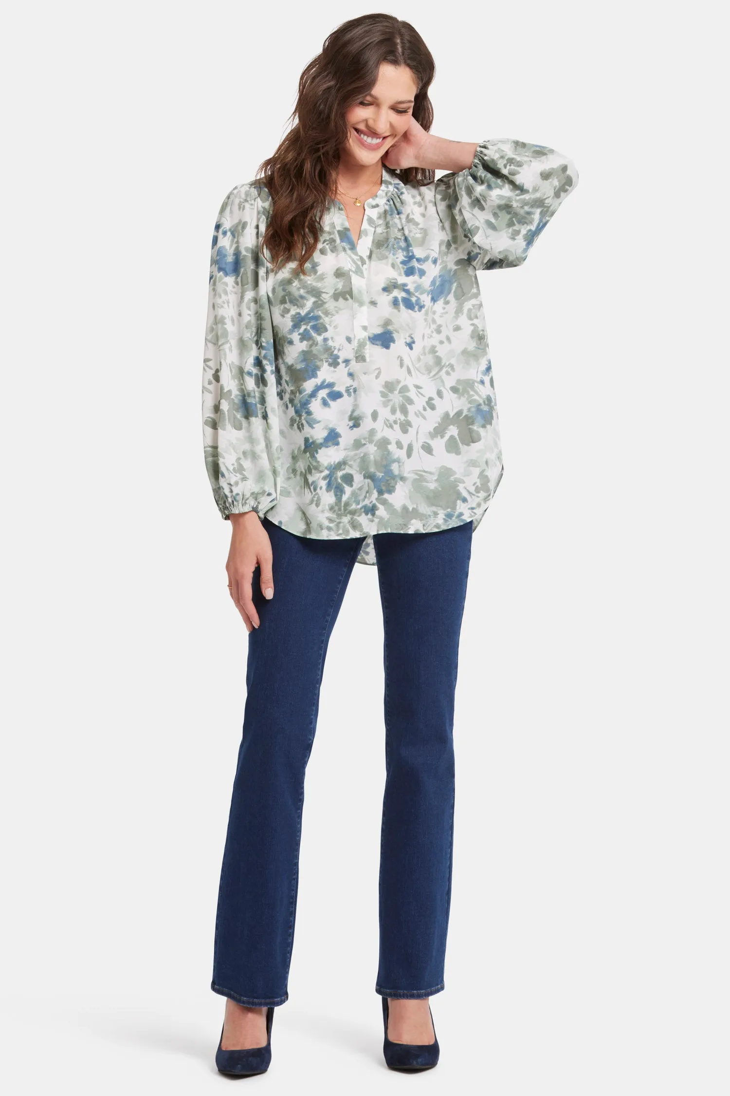 Puff Sleeve Popover Top - Cape Malea sold by NYDJ product image thumbnail 5