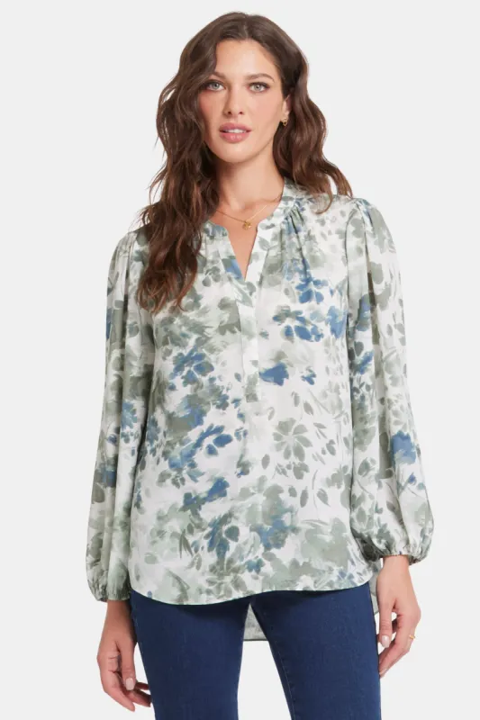 Puff Sleeve Popover Top - Cape Malea sold by NYDJ
