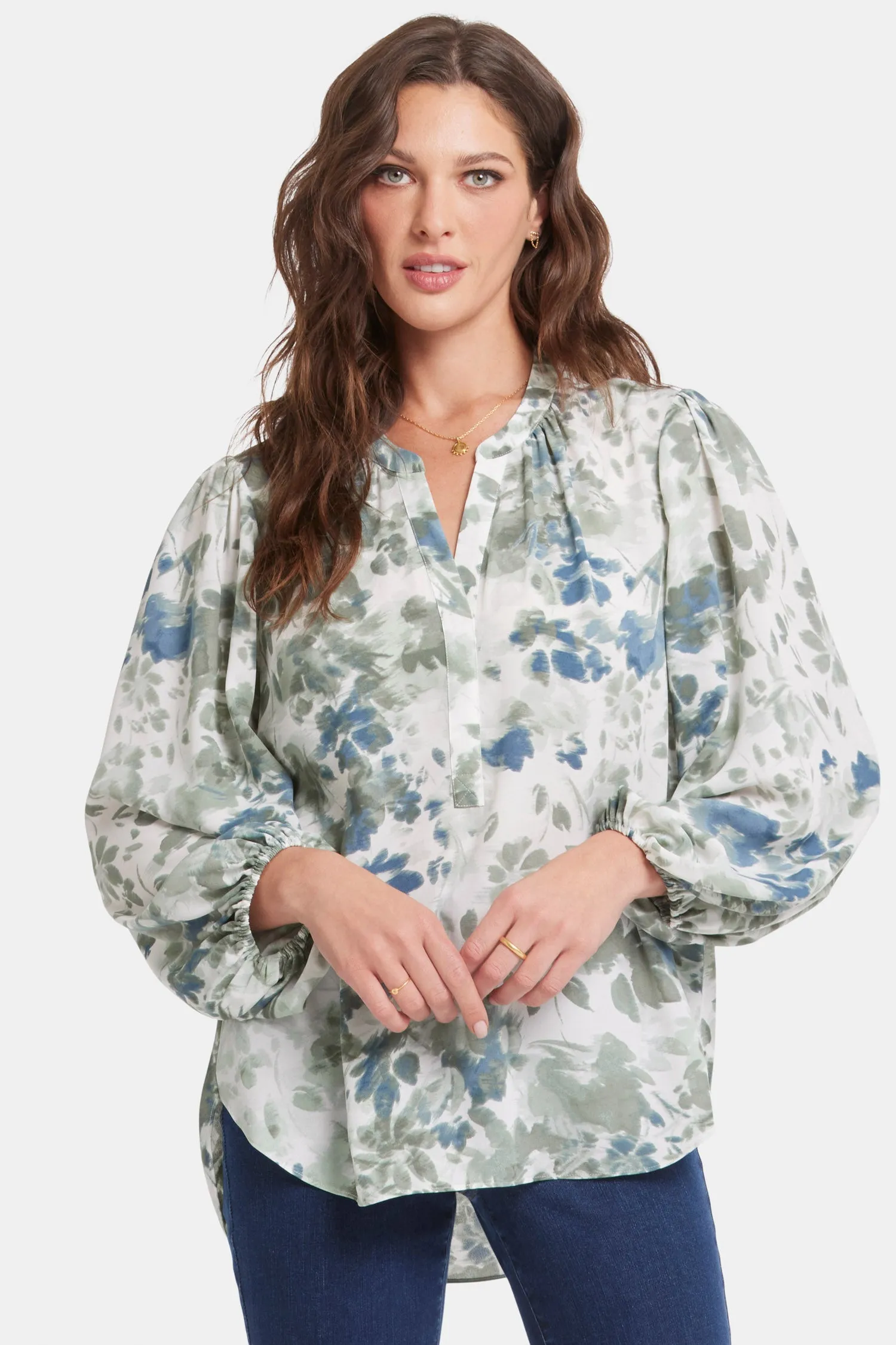 Puff Sleeve Popover Top - Cape Malea sold by NYDJ product image thumbnail 4