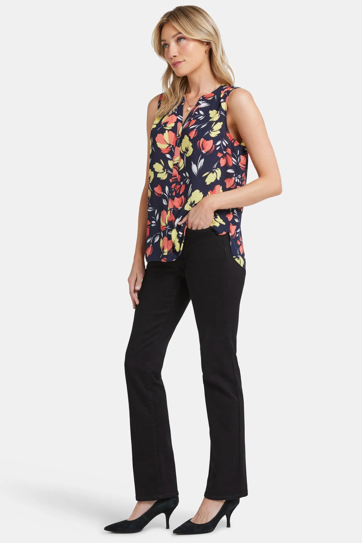 Sleeveless Pintuck Blouse - Isla Blooms sold by NYDJ product image thumbnail 3