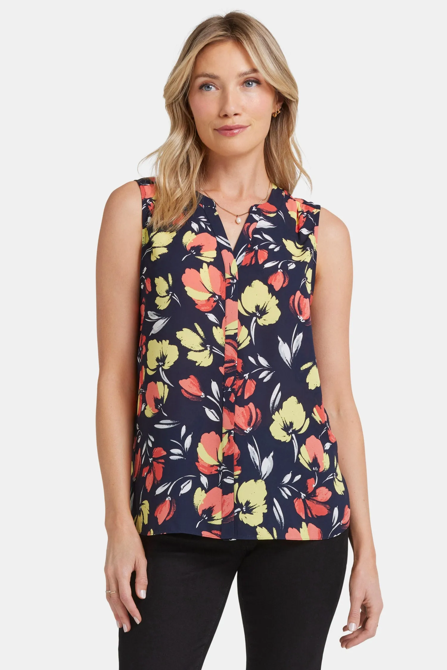 Sleeveless Pintuck Blouse - Isla Blooms sold by NYDJ product image thumbnail 4
