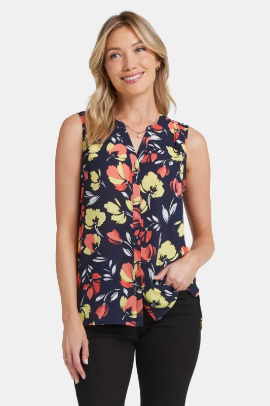 Sleeveless Pintuck Blouse - Isla Blooms sold by NYDJ