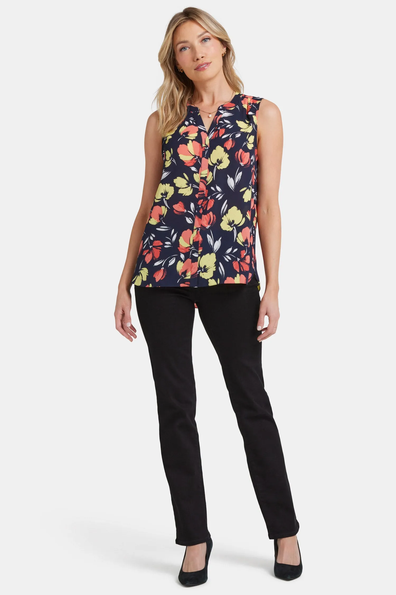 Sleeveless Pintuck Blouse - Isla Blooms sold by NYDJ product image thumbnail 5
