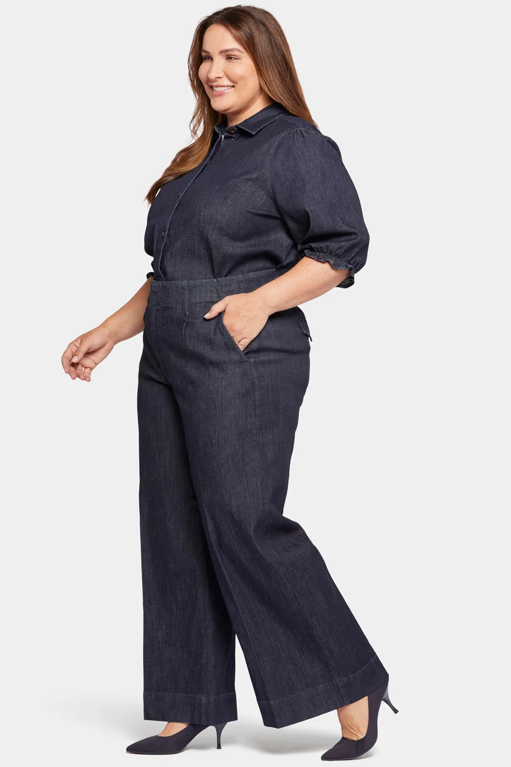 Mona Wide Leg Trouser Jeans In Plus Size - Lightweight Rinse sold by NYDJ product image thumbnail 5