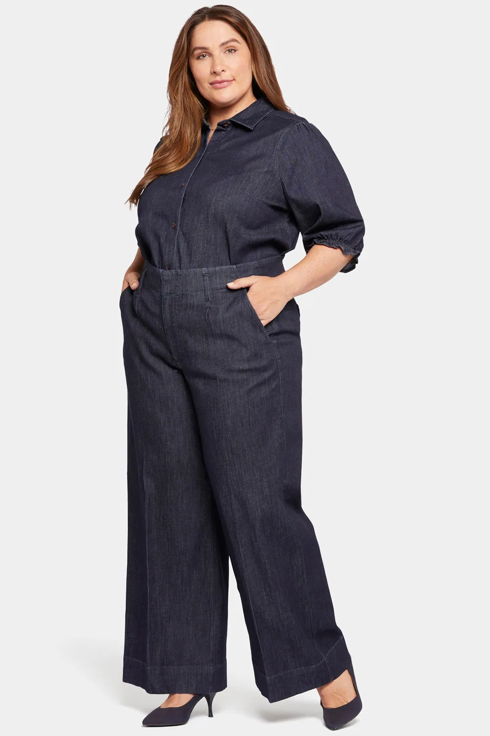 Mona Wide Leg Trouser Jeans In Plus Size - Lightweight Rinse sold by NYDJ product image thumbnail 4