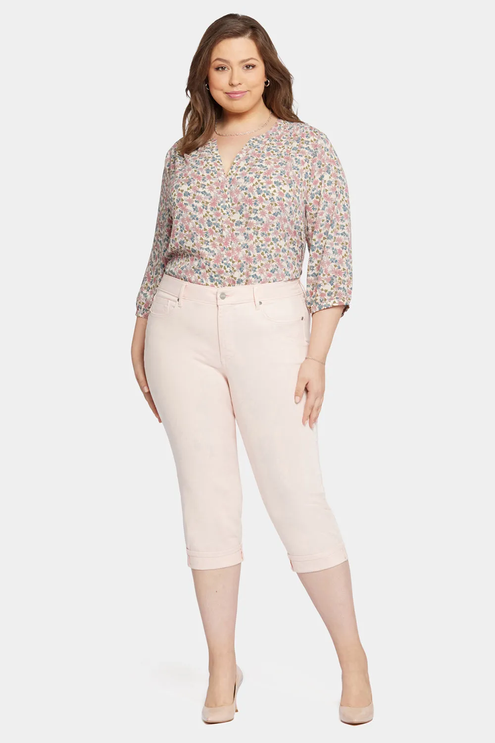 Marilyn Straight Crop Jeans In Plus Size - Pink Dusk sold by NYDJ
