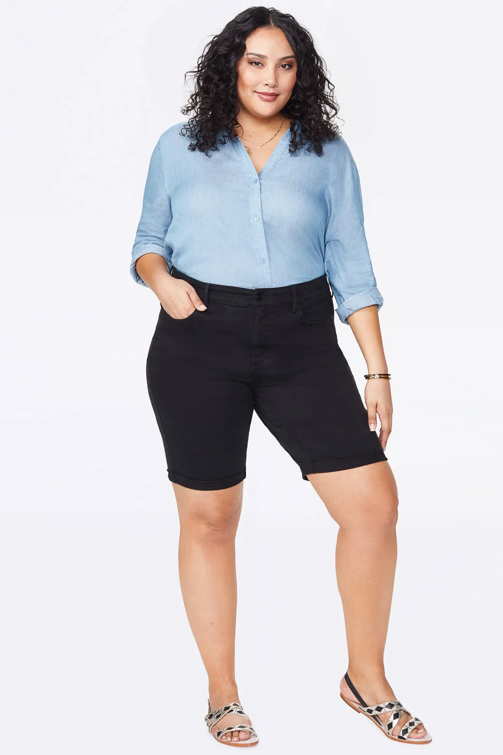 Briella 11 Inch Denim Shorts In Plus Size - Black sold by NYDJ product image thumbnail 3