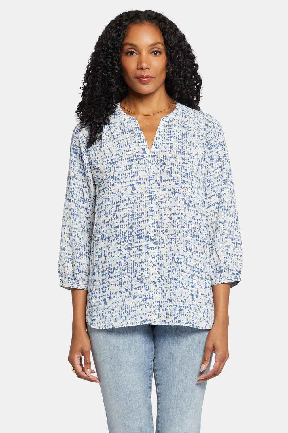 Pintuck Blouse - Waterfall Ice sold by NYDJ product image thumbnail 4