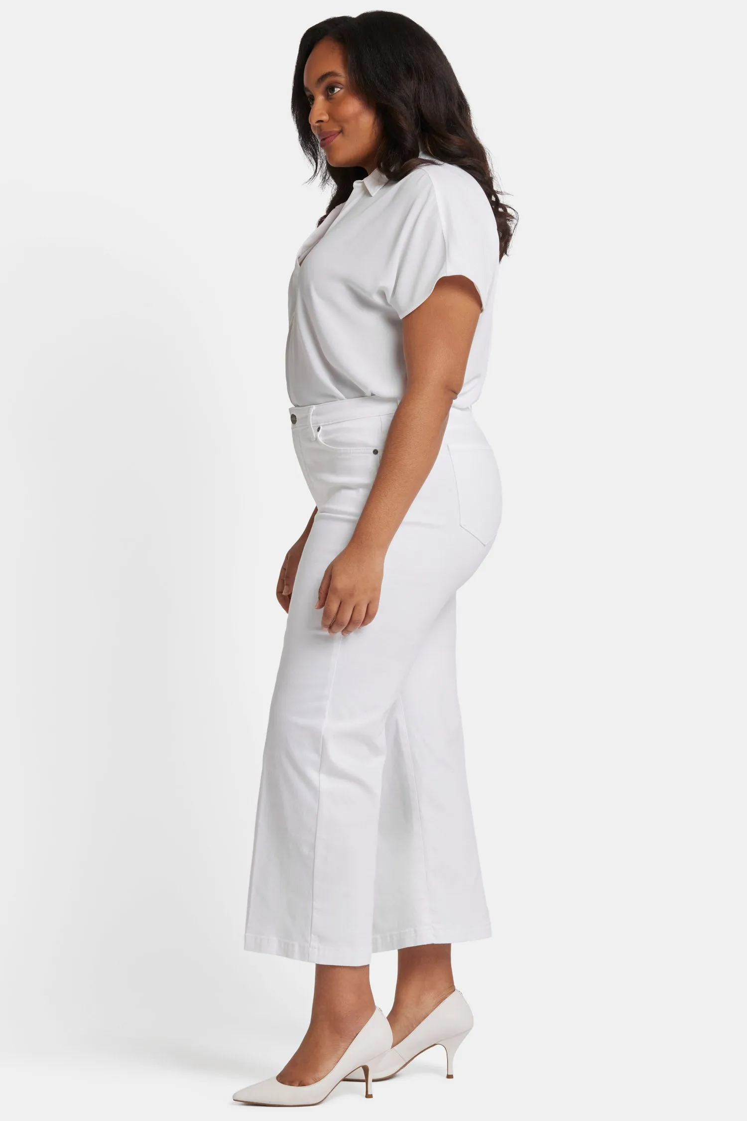 Teresa Wide Leg Ankle Jeans in Plus Size - Optic White sold by NYDJ product image thumbnail 5