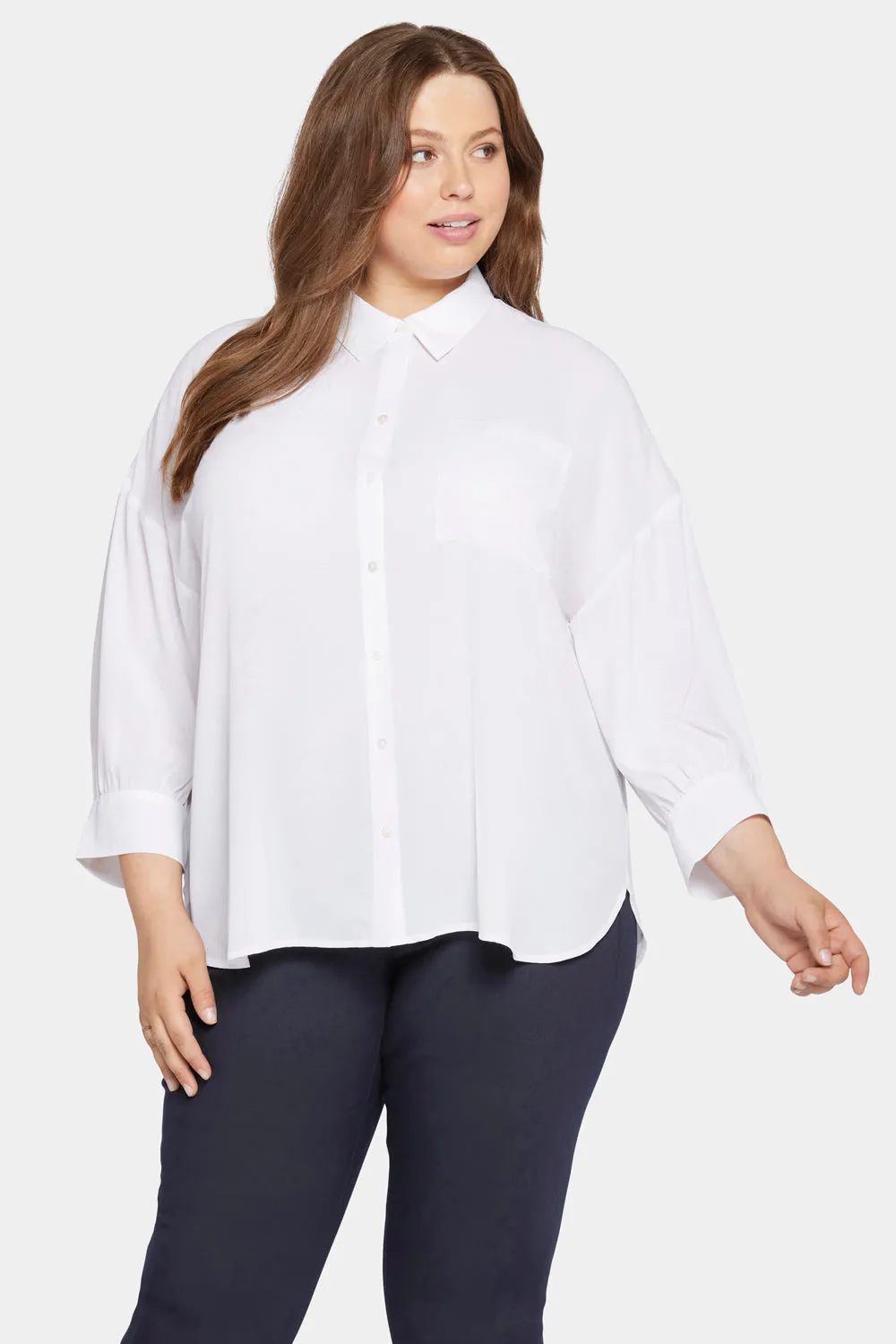 Zoey Blouse in Plus Size - Optic White sold by NYDJ product image thumbnail 4