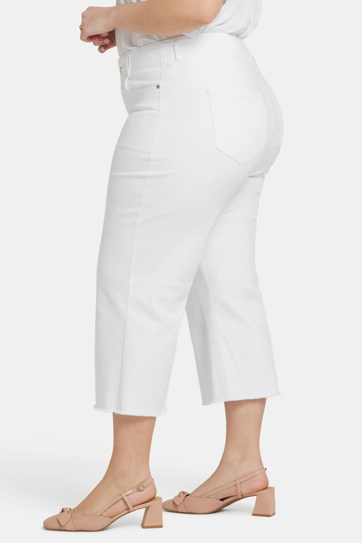 Brigitte Wide Leg Capri Jeans In Plus Size - Optic White sold by NYDJ product image thumbnail 3