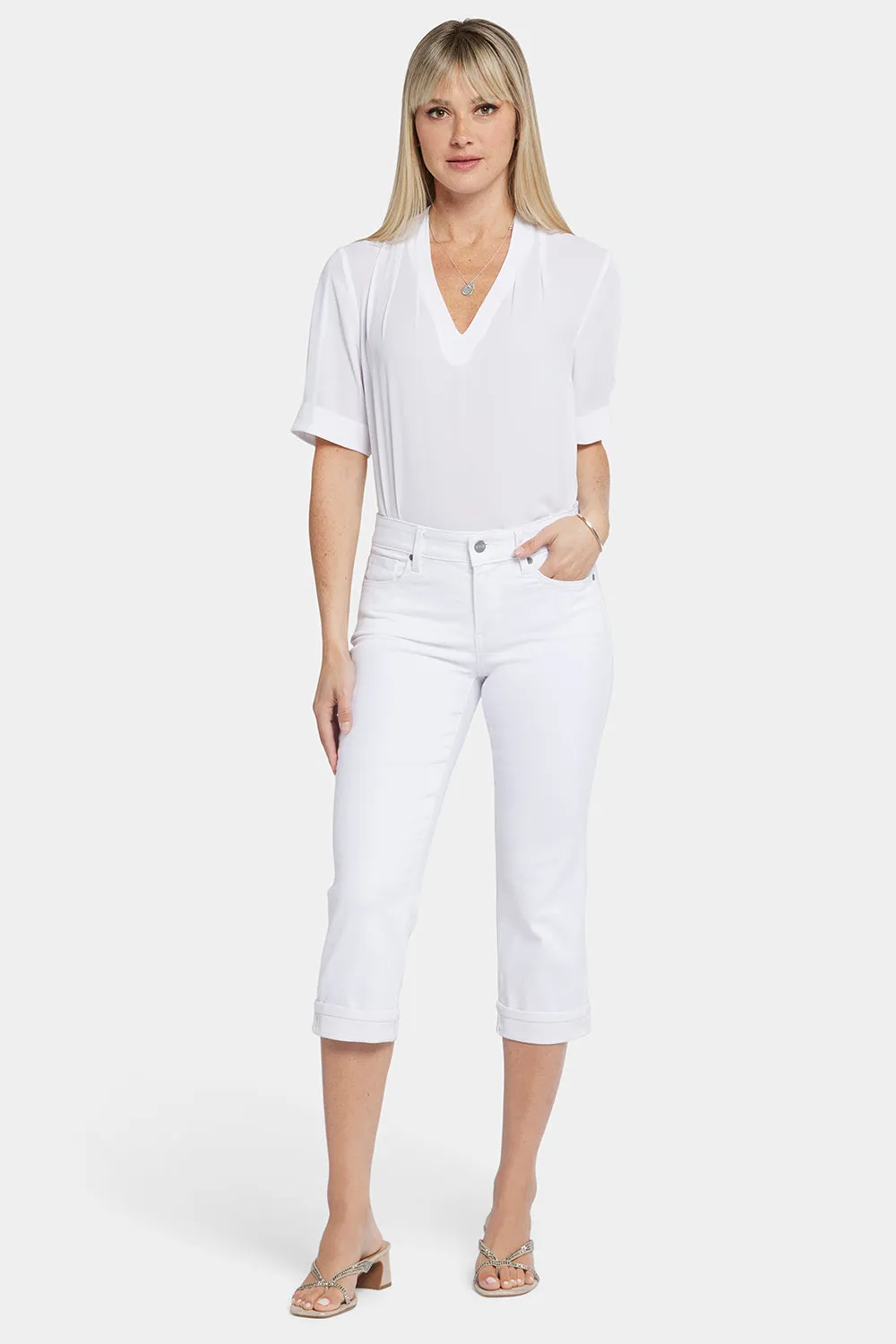 Marilyn Straight Crop Jeans - Optic White sold by NYDJ