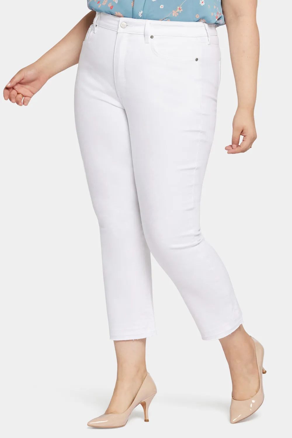 Marilyn Straight Ankle Jeans In Petite Plus Size - Optic White sold by NYDJ product image thumbnail 3