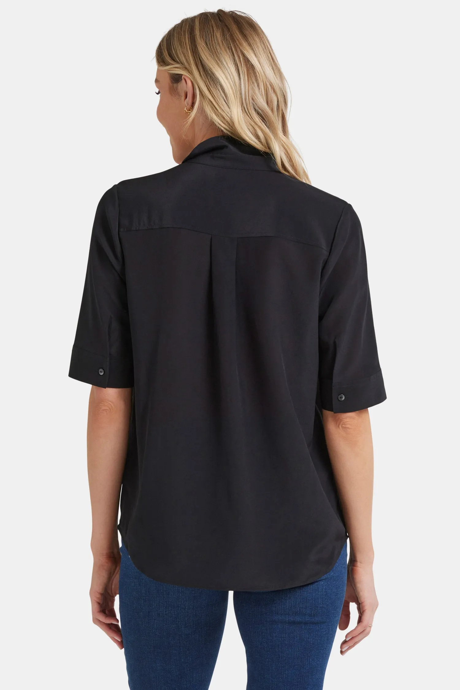 Riley Silk Elbow Sleeved Blouse - Black sold by NYDJ product image thumbnail 2