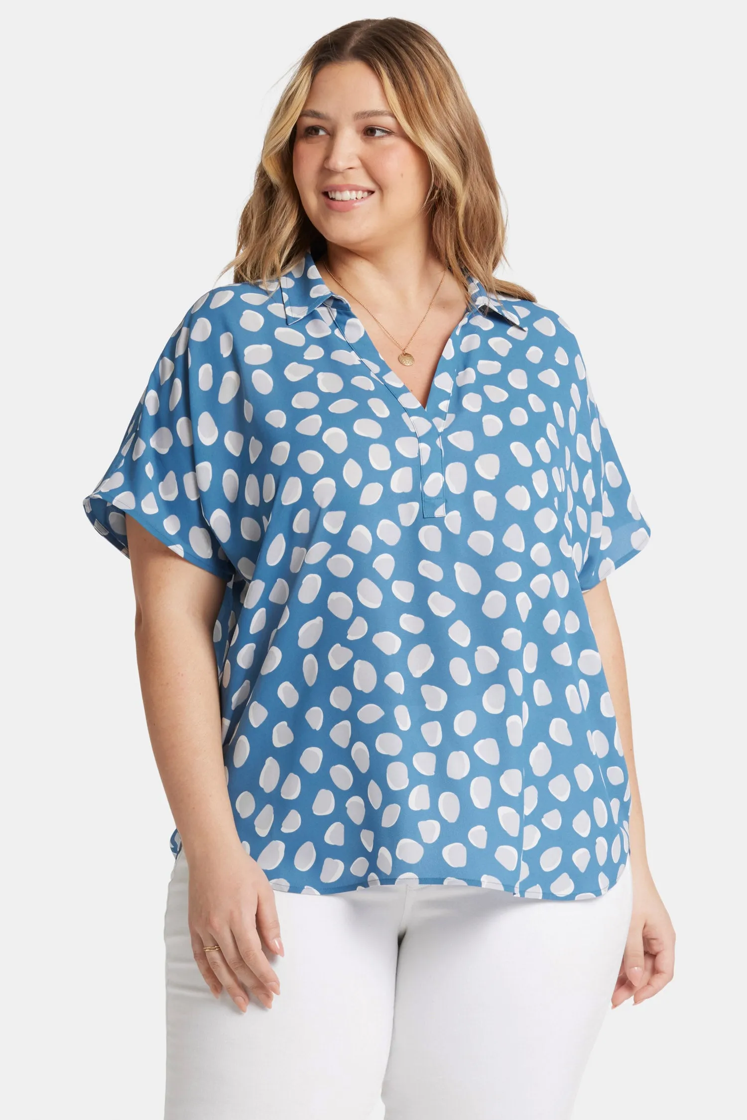 Becky Short Sleeved Blouse In Plus Size - Delilah Dots sold by NYDJ product image thumbnail 4